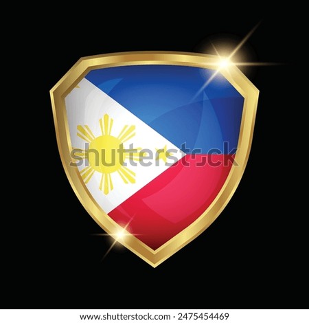 Philippines Flag Golden Shield Logo