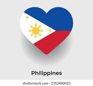 Philippines flag heart shape country icon vector illustration