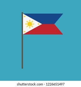 Philippines flag icon in flat design. Independence day or National day holiday concept.