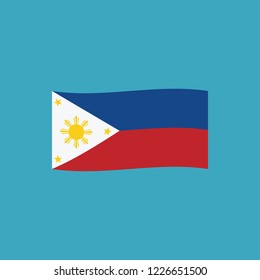 Philippines flag icon in flat design. Independence day or National day holiday concept.