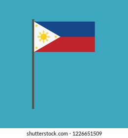 Philippines flag icon in flat design. Independence day or National day holiday concept.