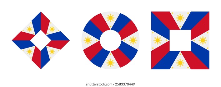 philippines flag icon set. vector illustration isolated on white background