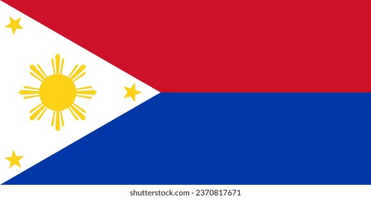Juego de iconos de bandera de Filipinas, iconos rectangulares planos, forma circular, marcador con banderas.