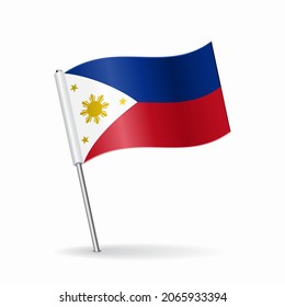 Philippines flag map pointer layout. Vector illustration.