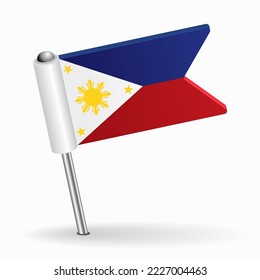 Philippines flag map pointer layout. Vector illustration.