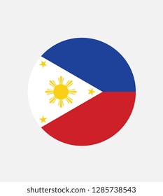 Philippines flag, official colors and proportion correctly. National Philippines  flag. Vector illustration. EPS10. Philippines flag vector icon, simple, flat design for web or mobile app.