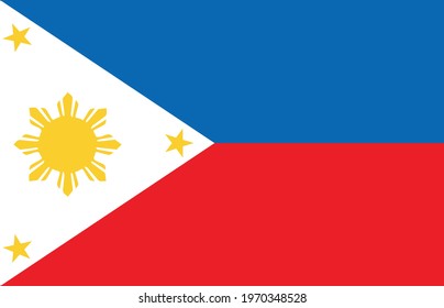 philippines flag, official colors and proportion correctly. National philippines flag. Vector illustration. EPS10.
