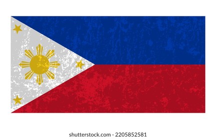 Philippines flag, official colors and proportion. Vector illustration.