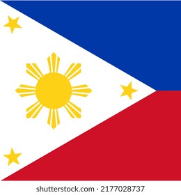 Philippines flag, official colors. Vector illustration.