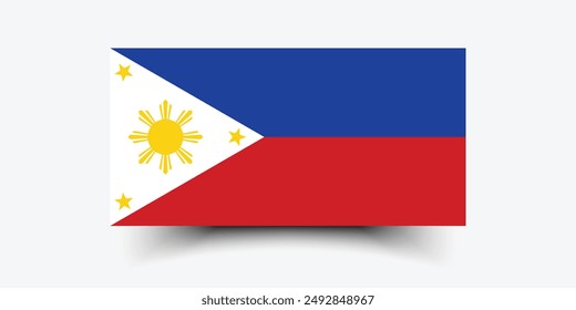 Philippines flag. Flag of Philippines. The official ratio. Flag icon. Standard color. Standard size. A rectangular flag. Computer illustration. Digital illustration. Vector illustration.