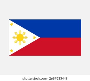 Philippines flag. Official flag of Philippines vector design and illustration.
