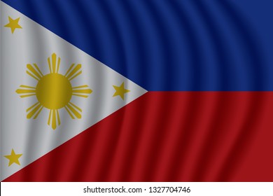 Philippines Flag Background Cloth Texture Philippines Stock Vector 