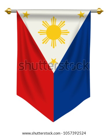 Philippines flag or pennant isolated on white