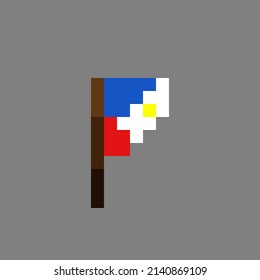 Philippinische Flaggenpixelkunst. Vektorgrafik.