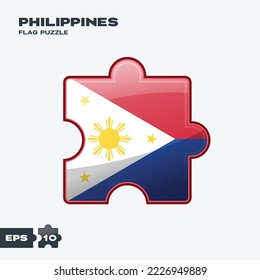 Piezas de rompecabezas de la bandera de Filipinas. ilustración vectorial aislada en fondo blanco