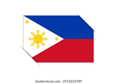 Philippines flag - rectangle colorful flag representing a country cultural identity and heritage. The essence of national pride and unity. Attached by the corners in a paper album