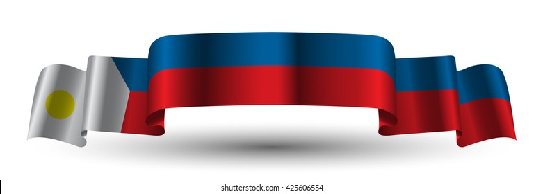 Philippines flag ribbon on isolated background