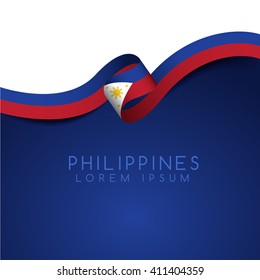 Philippines Flag Ribbon : Vector Illustration