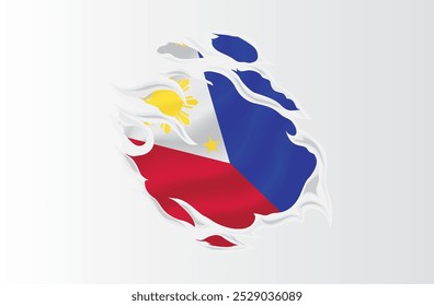 Ilustração do ícone rasgado da bandeira filipina 