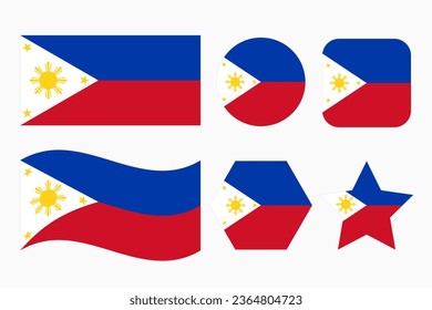 Philippines flag simple illustration for independence day or election