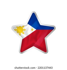 Philippines flag in star. Button star and flag template. Easy editing and vector in groups. National flag vector illustration on white background.