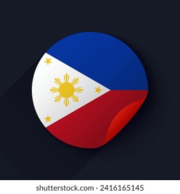 Philippines Flag Sticker Vector Illustration