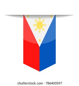 Philippines Flag Vector Bookmark Icon Illustration Stock Vector ...