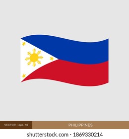 Plantilla de diseño de ilustración de vectores de bandera de Filipinas.