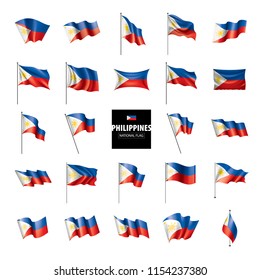 Philippines flag, vector illustration on a white background