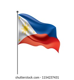 Philippines flag, vector illustration on a white background