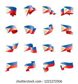 Philippines flag, vector illustration on a white background