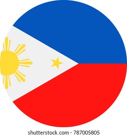 Philippines Flag Vector Round Flat Icon - Illustration