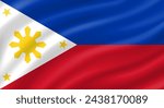 Philippines flag waving. Background. Vector