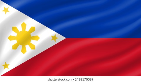 Philippines flag waving. Background. Vector