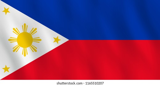 Philippines Flag Waving Effect Official Proportion Stock Vector ...