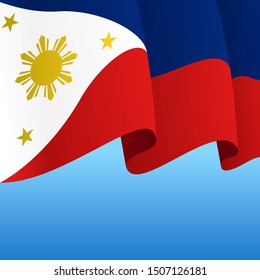 Philippines flag wavy abstract background. Vector illustration.