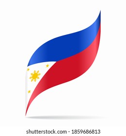 Philippines flag wavy abstract background. Vector illustration.