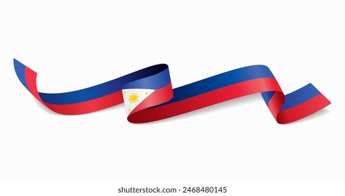 Philippines flag wavy abstract background. Vector illustration.