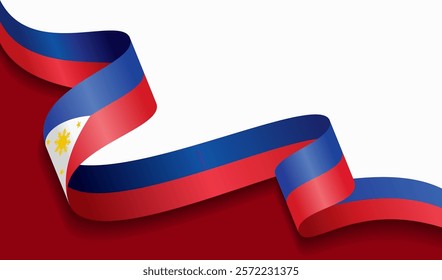 Philippines flag wavy abstract background. Vector illustration.
