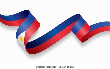 Philippines flag wavy abstract background. Vector illustration.