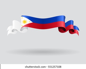 Philippines flag wavy abstract background. Vector illustration.