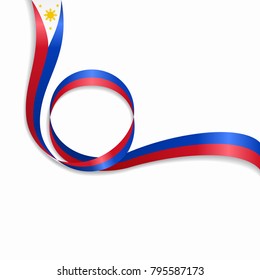 Philippines flag wavy abstract background. Vector illustration.