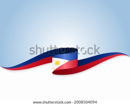 Philippines flag wavy abstract background. Vector illustration.