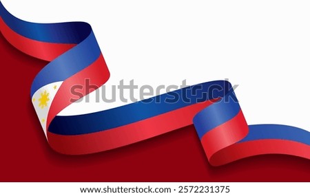 Philippines flag wavy abstract background. Vector illustration.
