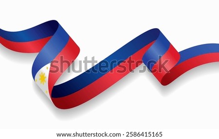 Philippines flag wavy abstract background. Vector illustration.