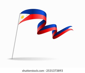Philippines flag wavy background layout. Vector illustration.