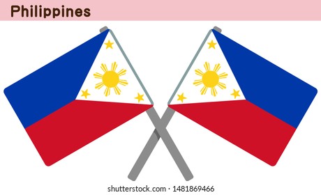Philippines Flags Isolated on white Background. vector illustration.