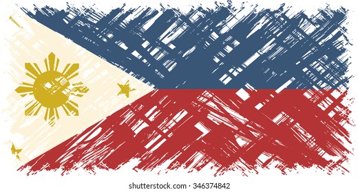 Philippines grunge flag. Vector illustration. Grunge effect can be cleaned easily.
