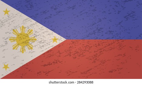 Philippines grunge style flag. Vector EPS10