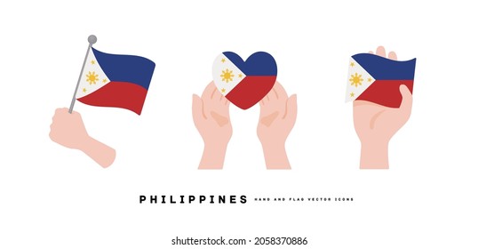 [philippinen] Hand und Nationalflagge Symbol, Vektorgrafik